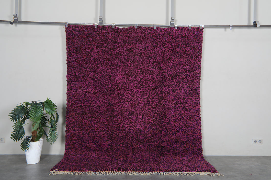 Deep magenta moroccan mug – Handmade wool berber carpet – Custom size