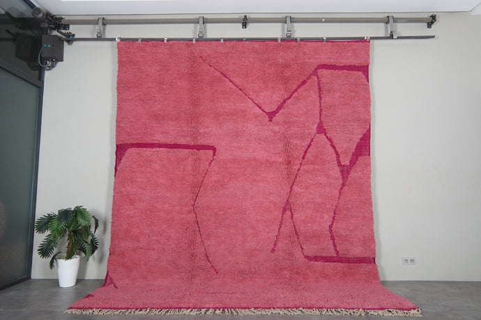 Pink Moroccan rug - Beni Ourain wool rug – Custom size