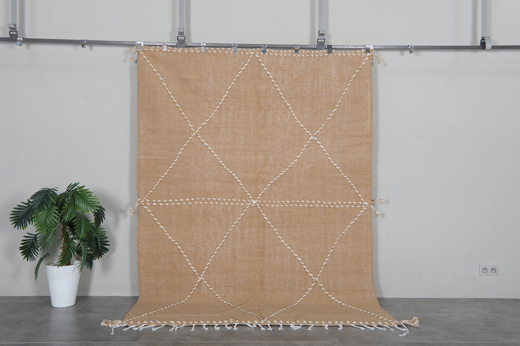 Camel Moroccan rug – Beni Ourain wool rug– Custom size rug
