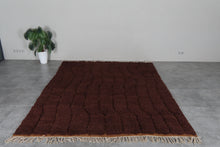 Brun chocolate moroccan rug - Chocolate beni ourain wool rug– Custom size
