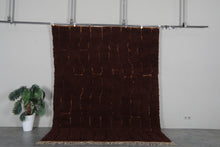 Brun chocolate moroccan rug - Chocolate beni ourain wool rug– Custom size