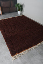 Brun chocolate moroccan rug - Chocolate beni ourain wool rug– Custom size