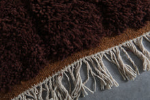 Brun chocolate moroccan rug - Chocolate beni ourain wool rug– Custom size