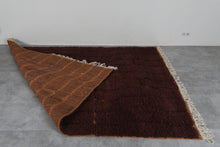 Brun chocolate moroccan rug - Chocolate beni ourain wool rug– Custom size