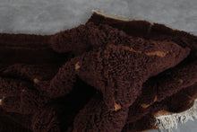 Brun chocolate moroccan rug - Chocolate beni ourain wool rug– Custom size