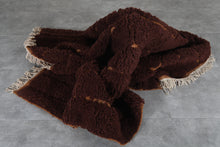 Brun chocolate moroccan rug - Chocolate beni ourain wool rug– Custom size