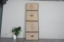 Handwoven Tuareg Runner Rug 3x9 ft, Reed & Leather Mat