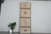 Handwoven Tuareg Runner Rug 3x9 ft, Reed & Leather Mat