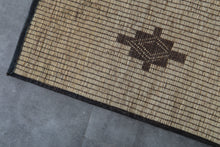 Handwoven Tuareg Runner Rug 3x9 ft, Reed & Leather Mat