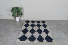 Moroccan gray and blue rug - Handmade Beni ourain berber rug – Custom size rug