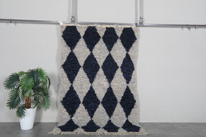 Moroccan gray and blue rug - Handmade Beni ourain berber rug – Custom size rug