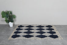 Moroccan gray and blue rug - Handmade Beni ourain berber rug – Custom size rug