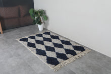 Moroccan gray and blue rug - Handmade Beni ourain berber rug – Custom size rug