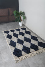 Moroccan gray and blue rug - Handmade Beni ourain berber rug – Custom size rug