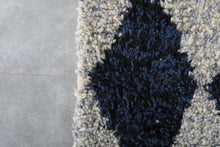 Moroccan gray and blue rug - Handmade Beni ourain berber rug – Custom size rug