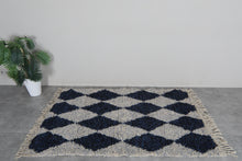 Moroccan gray and blue rug - Handmade Beni ourain berber rug – Custom size rug