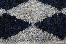 Moroccan gray and blue rug - Handmade Beni ourain berber rug – Custom size rug