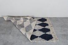 Moroccan gray and blue rug - Handmade Beni ourain berber rug – Custom size rug