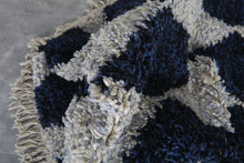 Moroccan gray and blue rug - Handmade Beni ourain berber rug – Custom size rug