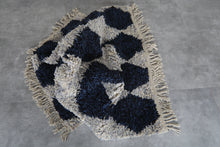 Moroccan gray and blue rug - Handmade Beni ourain berber rug – Custom size rug
