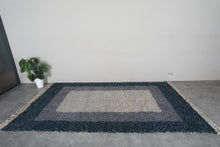Modern moroccan rug - Blue and gray beni ourain wool rug – Custom size rug