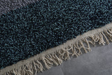Modern moroccan rug - Blue and gray beni ourain wool rug – Custom size rug