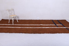 Runner moroccan rug - Brown custom handmade carpet