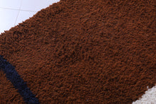 Runner moroccan rug - Brown custom handmade carpet
