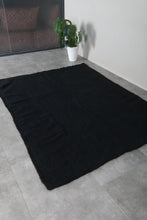 Black Kilim Rug - Kilim Rugs Morocco - Flat Woven Kilim Rug - Custom Size Rug