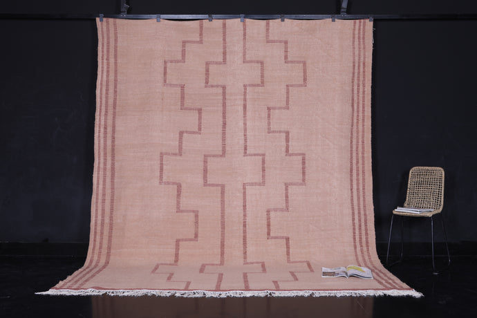 Warm Brown Moroccan Berber Rug - Handwoven Custom Carpet