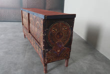 Vintage Moroccan chest H 22.4 inches x W 50.3 inches x D 11.8 inches