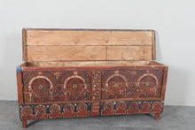 Vintage Moroccan chest H 21.2 inches x W 51.1 inches x D 12.2 inches