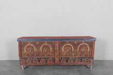Vintage Moroccan chest H 22 inches x W 51.1 inches x D 12.5 inches