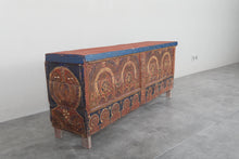 Vintage Moroccan chest H 22 inches x W 51.1 inches x D 12.5 inches