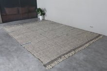 Soft gray moroccan flat woven rug - Handmade wool berber carpet – Custom size rug
