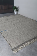 Soft gray moroccan flat woven rug - Handmade wool berber carpet – Custom size rug