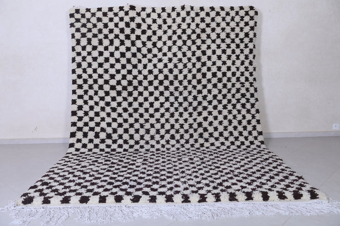 Black and White Checkered Moroccan Rug - Handmade Berber Carpet