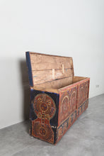 Vintage Moroccan chest H 22.4 inches x W 51.1 inches x D 12.5 inches