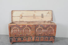 Vintage Moroccan chest H 23.6 inches x W 51.3 inches x D 14.5 inches