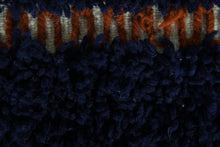 Navy blue moroccan rug - Copper line pattern beni ourain wool rug– Custom size