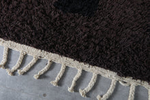 Dark brown moroccan rug - Black square pattern beni ourain wool rug– Custom size