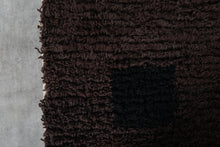 Dark brown moroccan rug - Black square pattern beni ourain wool rug– Custom size