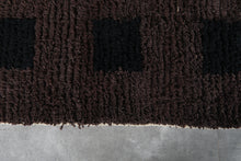 Dark brown moroccan rug - Black square pattern beni ourain wool rug– Custom size