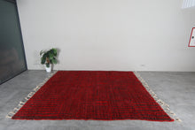 Red moroccan rug - Striped beni ourain wool rug - Custom size