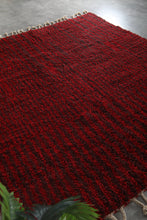Red moroccan rug - Striped beni ourain wool rug - Custom size