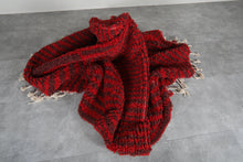 Red moroccan rug - Striped beni ourain wool rug - Custom size
