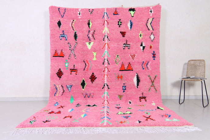 Pink Moroccan Rug - Handmade Berber Wool Carpet