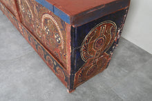 Vintage Moroccan chest H 21.2 inches x W 52.3 inches x D 12.2 inches