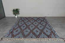 Handmade Moroccan Wool Rug - Light Blue Area Rug - Custom size