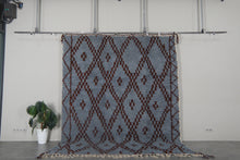 Handmade Moroccan Wool Rug - Light Blue Area Rug - Custom size